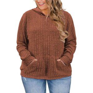 Plus Size Hoodies Women Casual Sweater Long Sleeve Fleece Jumper